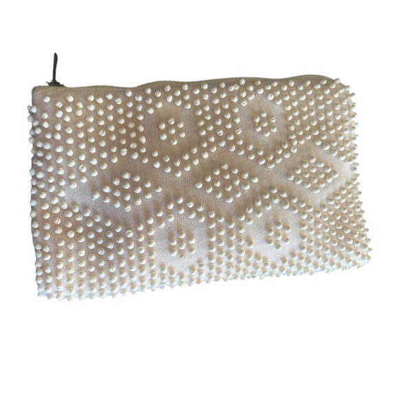 Vintage Beaded Cream Clutch - Picture 2 of 3